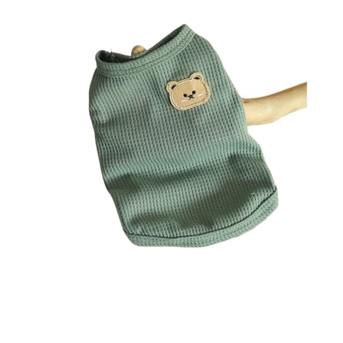 Coole Sommer-Hundekleidung, neue Hunde, Haustierweste für Welpen, atmungsaktive Weste, T-Shirt, Kostüm, Bulldogge, Hunde-T-Shirt, Outdoor-Kleidung (Grün, M) von GOFDASY