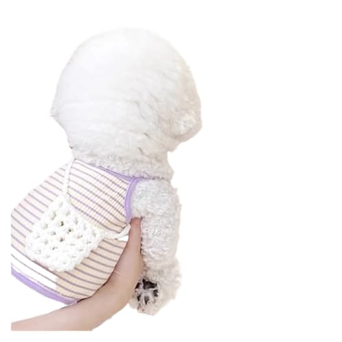 Coole Sommer-Hundeweste für kleine Hunde, modische Hundekleidung, niedlich, gestreift, Welpenpullover, Strapsweste, Katzenweste, atmungsaktiv, Haustierprodukte (Gelb, keine Tasche, S) von GOFDASY