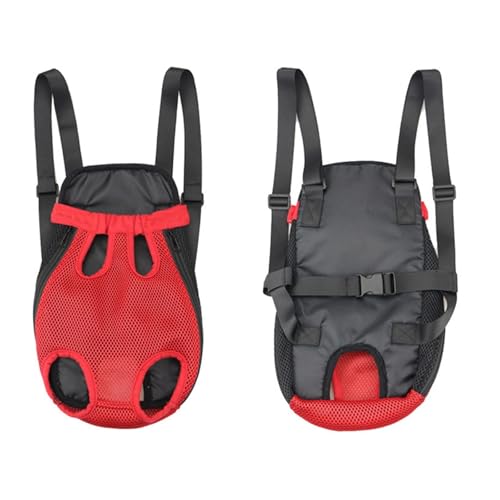 Denim Haustier-Rucksack für Hunde und Katzen, für kleine Hunde, Welpen, Kedi-Tragetaschen, Haustierprodukte (Rot, M) von GOFDASY