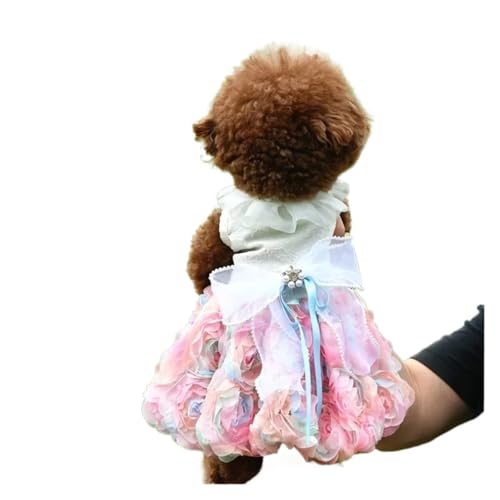 Dreidimensionaler Chiffon-Blumenrock für Frühling und Sommer, für Hunde und Katzen, Teddybär, Bichon, Zwergspitz, Größe L Dreidimensionaler Chiffon-Blumenrock für Frühling und Sommer, für Hunde und Katzen, Teddybär, Bichon, Zwergspitz, Größe L von GOFDASY