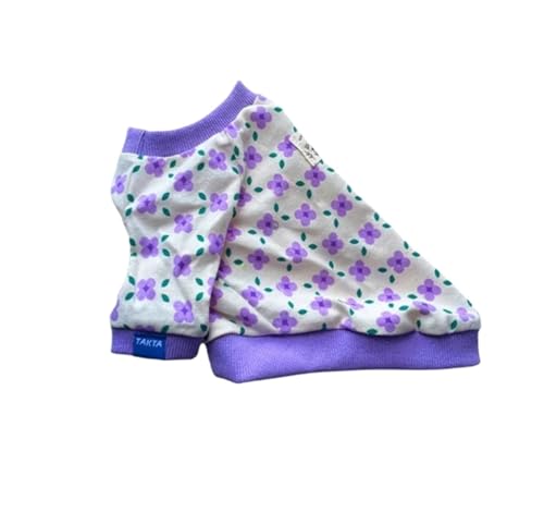 Dünner, atmungsaktiver Baumwollpullover für Haustiere, Anti-Haarausfall, Sonnenschutz, kurzärmelig, mittelgroße und große Hundekleidung (Violett, Größe 4XL) von GOFDASY