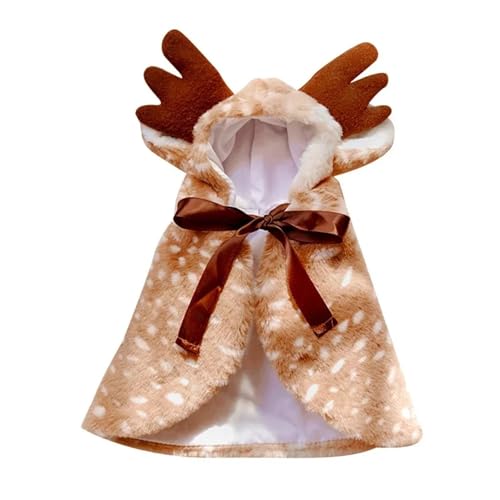 Halloween-Kostüm für Haustiere, Katzen, Hunde, Cosplay, Elchumhang, Hundekostüm für kleine Hunde, niedliche Weihnachtskatzenkleidung (5–7,5 kg) von GOFDASY