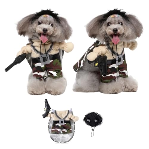Haustier-Cosplay, lustiges Kostüm, Claus-Form, Party, ausgefallenes Festival, tödliche Puppe, Weihnachten, Haustierkleidung, Halloween, Katzenkostüm (PF76, M (3,5–5 kg) von GOFDASY