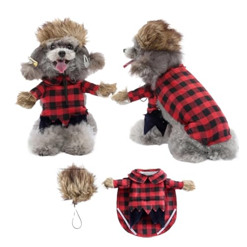 Haustier-Cosplay, lustiges Kostüm, Claus-Form, Party, ausgefallenes Festival, tödliche Puppe, Weihnachten, Haustierkleidung, Halloween, Katzenkostüm (PF88, M (3,5–5 kg) von GOFDASY