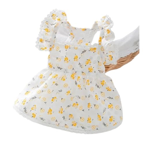 Haustierkleidung für Welpen, Hund, Frühling, Sommer, atmungsaktiv, Spitze, Blumenmuster, doppellagig, Prinzessinnenkleid, Katze, Teddy, kleine und mittelgroße Hunde (2, XS) von GOFDASY