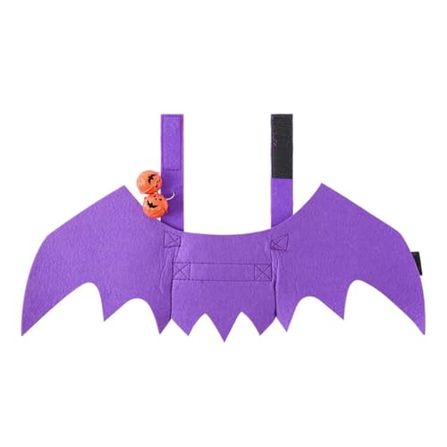 Haustierkostüm für Cosplay, Katzenflügel mit Glocken, lustiges Hundekostüm, Weihnachten, Halloween, Haustierkleidung, Verkleidungszubehör (lila, S) von GOFDASY