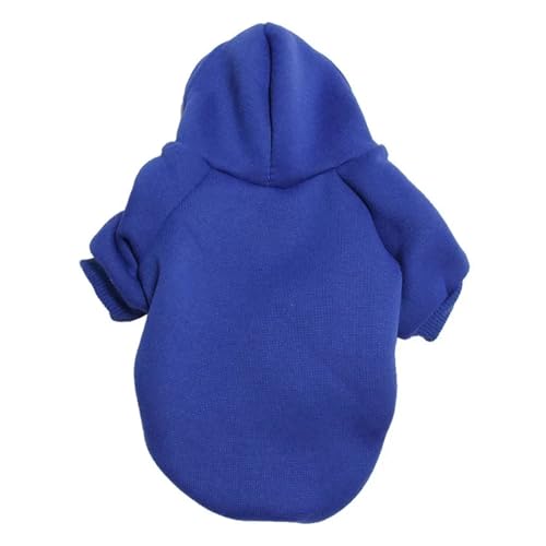 Hunde-Kapuzenpullover, passend für kleine und größere Hunde, weich, warm, Haustierkleidung, Chihuahua, Bulldogge, Kostüm, Mantel, klassisches Haustier-Outfit-Zubehör (1-Blau, XL) von GOFDASY