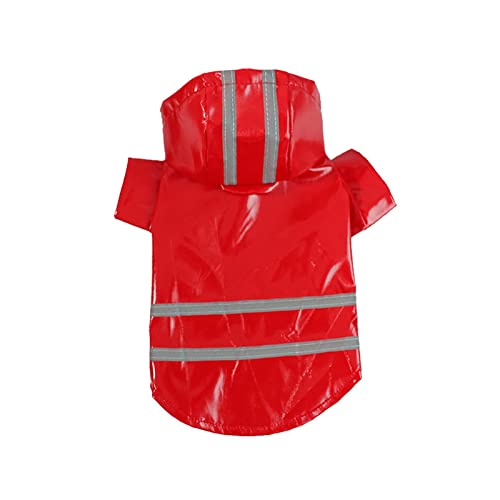 Hunde-Regenmantel, reflektierend, wasserdicht, schneefest, Haustiermantel für kleine Welpen, Katzen, Regenmantel, Chihuahua, Bulldogge, Haustierumhang, Poncho-Kostüm (Rot, L) von GOFDASY