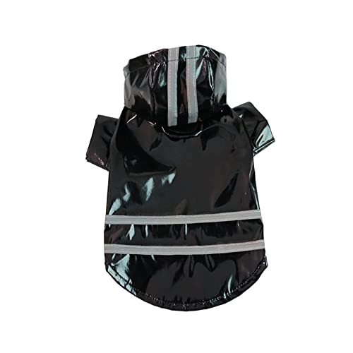 Hunde-Regenmantel, reflektierend, wasserdicht, schneefest, Haustiermantel für kleine Welpen, Katzen, Regenmantel, Chihuahua, Bulldogge, Haustierumhang, Poncho-Kostüm (Schwarz, XL) von GOFDASY