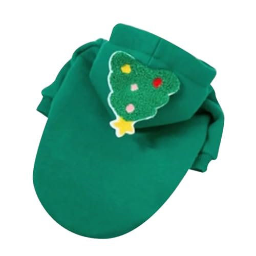 Hunde-Weihnachtskleidung, warm, für den Winter, passend für kleine und mittelgroße Hunde, Elch, Weihnachtsmann, Hund, Katzen, Mantel, Kapuzenpullover, Weihnachtskostüm (Stil 3 - Grün, XL) von GOFDASY