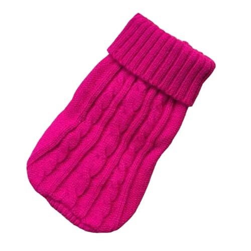Hunde-Winterkleidung, gestrickt, passend für kleine und mittelgroße Hunde, Chihuahua, Welpen, Haustierpullover, Yorkshire, reiner Hundepullover (Rosa, Größe XXL (14), 4–7 kg von GOFDASY
