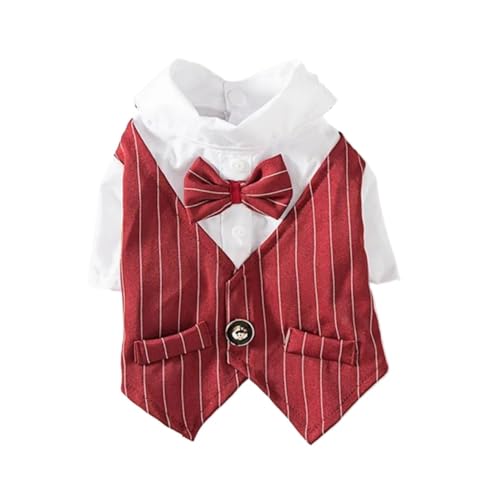 Hundeanzug, Gentleman, Hochzeitsanzug, formelles Hemd, Haustier-Outfit, Halloween, Weihnachtskostüm für kleine Hunde, Fliege, Smoking (30, S) von GOFDASY