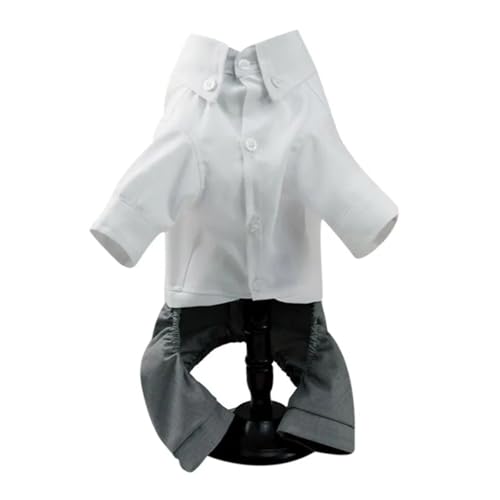 Hundeanzug, Gentleman, Hochzeitsanzug, formelles Hemd, Haustier-Outfit, Halloween, Weihnachtskostüm für kleine Hunde, Fliege, Smoking (B, XS) von GOFDASY
