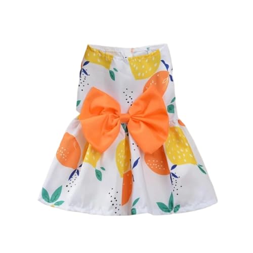 Hundekleid mit Schleife, niedlich, Chihuahua, Prinzessin, Röcke, Haustierkleid für kleine und mittelgroße Hunde, Rock, Hunde-Hochzeitskleid, York-Kleidung (Orange, M) von GOFDASY