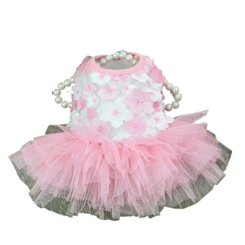 Hundesommerkleid, Spitzen-Chiffon-Kleid für kleine Hunde und Katzen, schönes Blumenkleid, Haustier-Party, Geburtstag, Rock, Kostüme, Hundehochzeitskleid (Größe S, M) von GOFDASY