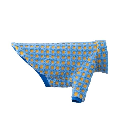 Kaschmirmantel für große Hunde, warmer Plüschmantel, Herbst- und Winterkleidung (Blau, Größe 5XL) von GOFDASY