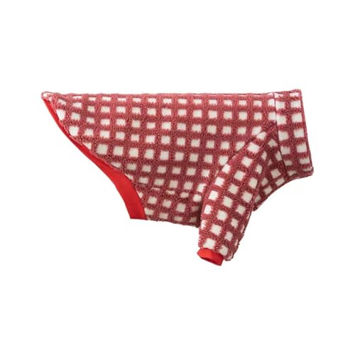 Kaschmirmantel für große Hunde, warmer Plüschmantel, Herbst- und Winterkleidung (Rot, Größe M) von GOFDASY