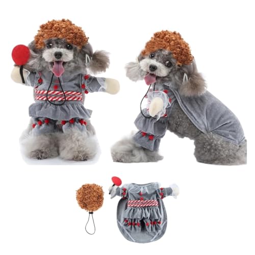 Lustiges Haustierkostüm, Claus-Form, Party, ausgefallenes Festival, tödliche Puppe, Weihnachten, Haustierkleidung, Halloween, Katzenkostüm (PF84, L (5,5–7,5 kg) von GOFDASY