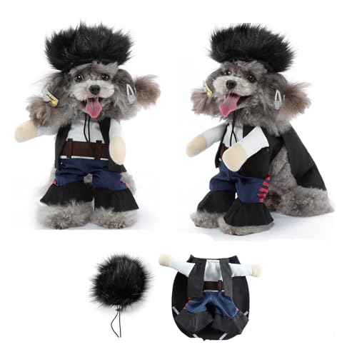 Lustiges Haustierkostüm für Haustiere, Cosplay, Claus-Form, Party, ausgefallenes Festival, tödliche Puppe, Weihnachten, Haustierkleidung, Halloween, Katzenkostüm (PF85, XL (8–10 kg) von GOFDASY