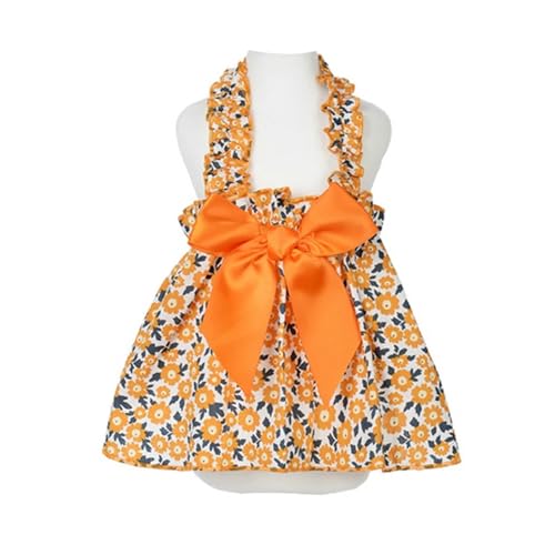 Prinzessinnenkleid mit Blumenmuster, Frühling und Sommer, süße Haustierkleidung, niedlich, bedruckt, für Welpen, Katzen, Rock, dünner Rock (C,M) von GOFDASY