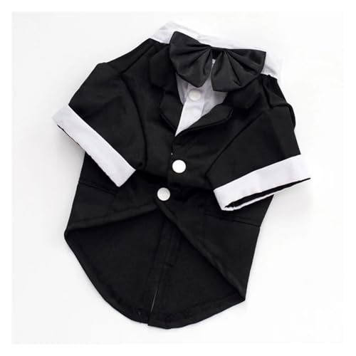 Smoking-Kostüm für Hunde, formelles Hemd, Hochzeit, schwarze Jacke, Anzug, Haustier, Welpen, Prinzzeremonie, Fliege, Anzug für kleine Hunde, Katzen, Kleidung (L) von GOFDASY