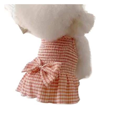 Strapsrock für Hunde, Sommerkleidung, Schleife, kariert, Hundeweste, gestreift, Chihuahua, Bichon, Kätzchen, Rosa, Mädchen, Hundekostüm (einfarbig, S) von GOFDASY