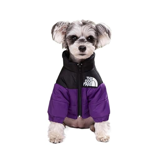 Warme Winter-Hundekleidung für Hunde, Französische Bulldogge, Welpen, winddicht, für kleine und mittelgroße Hunde, Chihuahua, Haustier-Outfits (lila, L) von GOFDASY