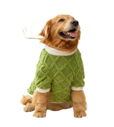 Weihnachtspullover für große Hunde, warm, weich, für den Winter, für Haustiere, T-Shirt, Kostüme, Overall, Jacke, Mantel, Größe M, Neujahr (Grün, 6XL) von GOFDASY