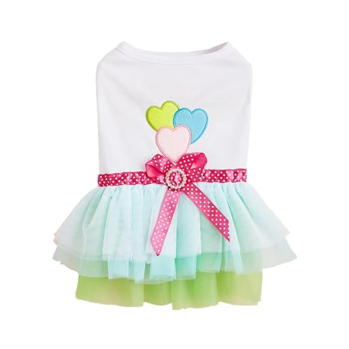 Welpen-Sommerkleid für Hunde und Katzen, Spitzenrock, Haustierkleidung, Chihuahua, gestreifter Rock, Katze, Prinzessin, Bekleidung, niedliches Welpenkleid, Hundezubehör (Blau, M) von GOFDASY