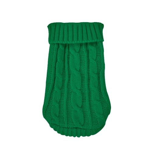 Winter-Hundepullover, klassische Haustierkleidung, passend für kleine Hunde, Welpen, Katzen, Strickpullover, Dackel, Kleidung, Chihuahua, Schnauzer-Kostüme (Grün, M (10), 2,5–4 kg von GOFDASY