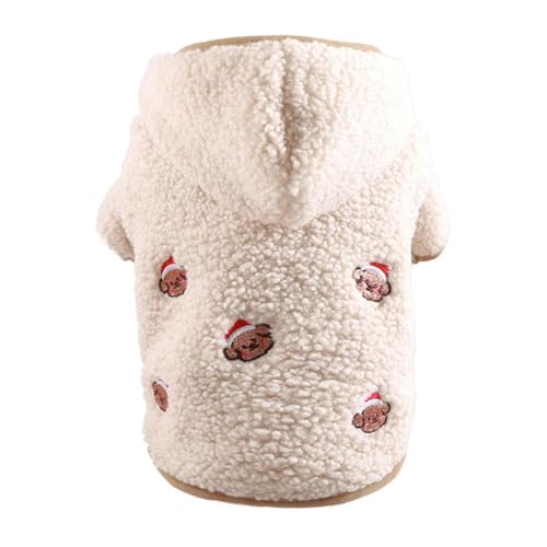 Wintermantel für Hunde und Katzen, Fleece, Haustierkleidung, Kapuzenmantel, Daunenjacke, Welpen, Haustierkleidung, passend für Hunde, Chihuahua, Yorkie, Mops, Outfits (Aprikose, S 2–3 kg) von GOFDASY