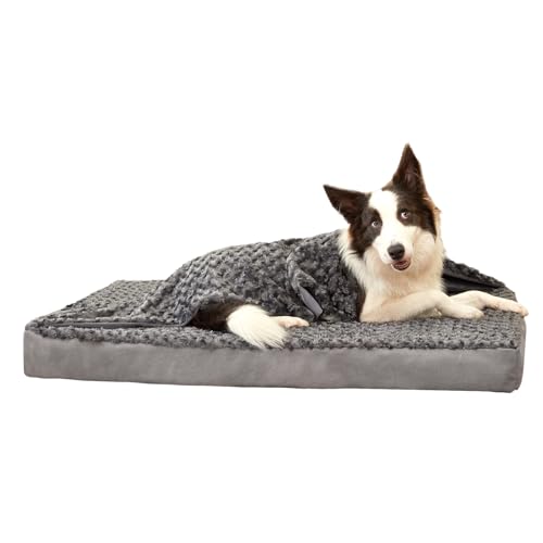 GOHOO PET Orthopädisches Memory-Foam-Bett für große Hunde, wasserdicht, kühlende Haustiermatten für Käfige mit abnehmbarem, waschbarem Bezug, ideal für arthritische Hunde (Größe XL - 104,1 x 73,7 x GOHOO PET Orthopädisches Memory-Foam-Bett für große Hunde, wasserdicht, kühlende Haustiermatten für Käfige mit abnehmbarem, waschbarem Bezug, ideal für arthritische Hunde (Größe XL - 104,1 x 73,7 x von GOHOO PET