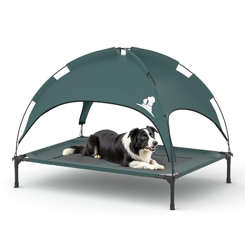 GOJOOASIS Outdoor Hundebett mit Baldachin, wasserdichtes Außenhundebett Haustierbett mit abnehmbarem Baldachin Zelt, Katzenbett Unterschlupf, angehobenes Camping-Haustierbett für mittelgroße Hunde GOJOOASIS Outdoor Hundebett mit Baldachin, wasserdichtes Außenhundebett Haustierbett mit abnehmbarem Baldachin Zelt, Katzenbett Unterschlupf, angehobenes Camping-Haustierbett für mittelgroße Hunde von GOJOOASIS