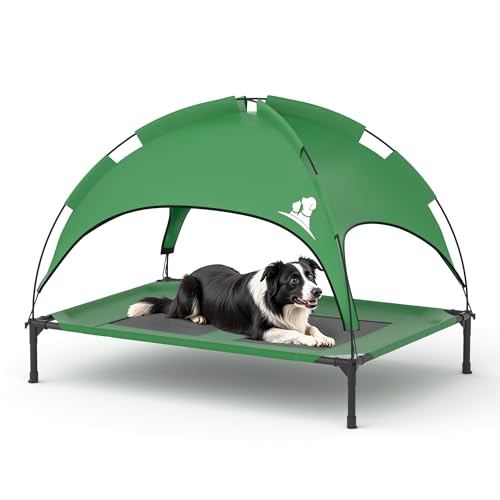 GOJOOASIS Outdoor Hundebett mit Baldachin, wasserdichtes Außenhundebett Haustierbett mit abnehmbarem Baldachin Zelt, Katzenbett Unterschlupf, angehobenes Camping-Haustierbett für mittelgroße Hunde GOJOOASIS Outdoor Hundebett mit Baldachin, wasserdichtes Außenhundebett Haustierbett mit abnehmbarem Baldachin Zelt, Katzenbett Unterschlupf, angehobenes Camping-Haustierbett für mittelgroße Hunde von GOJOOASIS