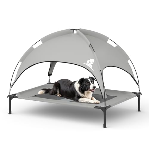 GOJOOASIS Outdoor Hundebett mit Baldachin, wasserdichtes Außenhundebett Haustierbett mit abnehmbarem Baldachin Zelt, Katzenbett Unterschlupf, angehobenes Camping-Haustierbett für mittelgroße Hunde GOJOOASIS Outdoor Hundebett mit Baldachin, wasserdichtes Außenhundebett Haustierbett mit abnehmbarem Baldachin Zelt, Katzenbett Unterschlupf, angehobenes Camping-Haustierbett für mittelgroße Hunde von GOJOOASIS