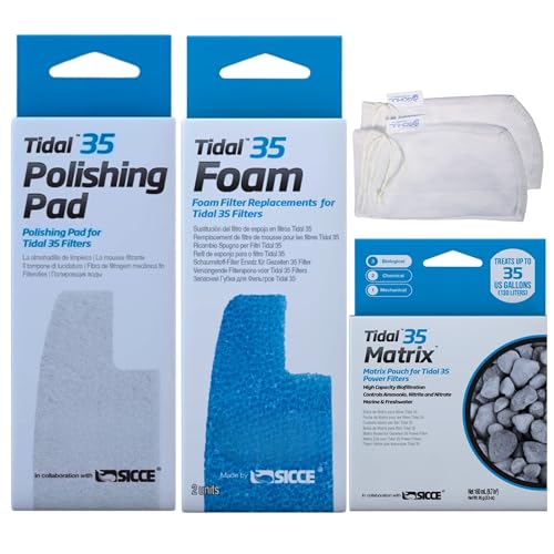 GOKUL BRANDS Tidal 35 Filter Wartung und Ersatz Filtermedien Kit, einschließlich Aquarium Filtermedien Beutel (Tidal 35 Polierpads, Tidal 35 Schaumstofffilterschwamm, Tidal 35 Matrix Bio Media) von GOKUL BRANDS