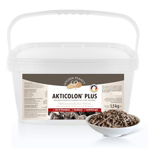 GOLDEN PEANUT Akticolon® Plus Flohsamenpellets 1,5 kg – Bentonit, prebiotisch, Vitamin B Komplex, natürlich, das Original von GOLDEN PEANUT