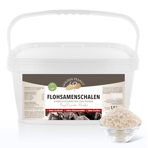 GOLDEN PEANUT Indische Flohsamenschalen 95% Reinheit - für Pferde und Ponys 1,5 kg, Darmsanierung, natürlich füttern von GOLDEN PEANUT