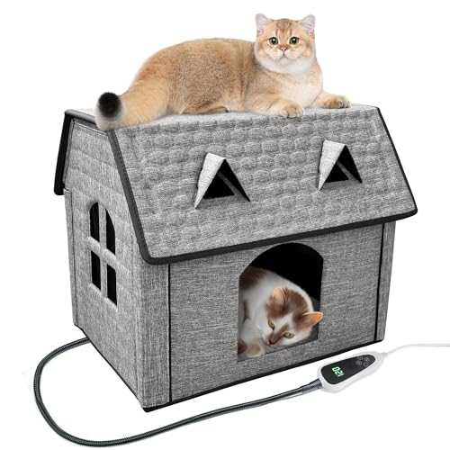 GOLOPET Beheiztes Katzenhaus mit intelligentem Thermostat, Katzenhaus für Indoor Outdoor Kitty, faltbares Welpenbeheiztes Bett mit niedlichen Fenstern, stabil und wasserdicht für alle Jahreszeiten GOLOPET Beheiztes Katzenhaus mit intelligentem Thermostat, Katzenhaus für Indoor Outdoor Kitty, faltbares Welpenbeheiztes Bett mit niedlichen Fenstern, stabil und wasserdicht für alle Jahreszeiten von GOLOPET