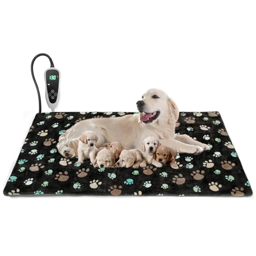 GOLOPET Extra großes Hunde-Heizkissen, 119,4 x 76,2 cm, wasserdicht, beheiztes Hundebett, intelligenter Thermostatschalter, Whelping Supplies, Hinzufügen von Drahtseildrähten, Welpenheizkissen mit GOLOPET Extra großes Hunde-Heizkissen, 119,4 x 76,2 cm, wasserdicht, beheiztes Hundebett, intelligenter Thermostatschalter, Whelping Supplies, Hinzufügen von Drahtseildrähten, Welpenheizkissen mit von GOLOPET