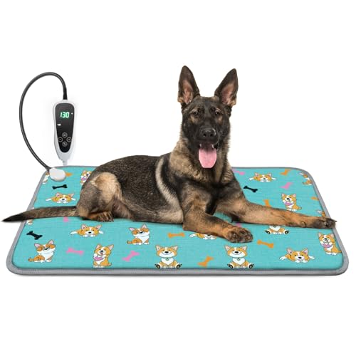 GOLOPET Hunde-Heizkissen, 86,4 x 53,3 cm, wasserdicht, Haustier-Heizkissen für Hunde, intelligenter Thermostat-Schalter, Wärmebedarf, beheiztes Hundebett, Drahtseildrähte, Welpenheizkissen, Matte, GOLOPET Hunde-Heizkissen, 86,4 x 53,3 cm, wasserdicht, Haustier-Heizkissen für Hunde, intelligenter Thermostat-Schalter, Wärmebedarf, beheiztes Hundebett, Drahtseildrähte, Welpenheizkissen, Matte, von GOLOPET