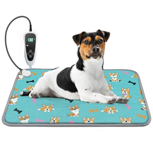 GOLOPET Hunde-Heizkissen für Hunde, 71,1 x 45,7 cm, wasserdicht, intelligenter Thermostat-Schalter, Whelping Supplies beheiztes Hundebett, Drahtseildrähte, Welpenheizmatte, Blau GOLOPET Hunde-Heizkissen für Hunde, 71,1 x 45,7 cm, wasserdicht, intelligenter Thermostat-Schalter, Whelping Supplies beheiztes Hundebett, Drahtseildrähte, Welpenheizmatte, Blau von GOLOPET