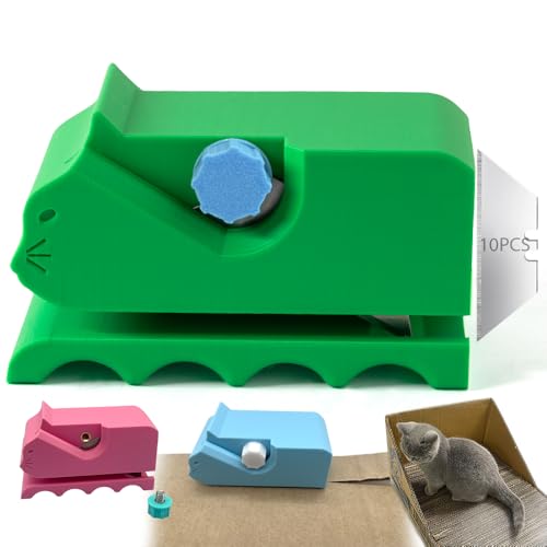 Kartonschneider für Katzenkratzer, Katzenkratzer Kartonstreifenschneider, 3D-gedruckter Handkartonschneider, DIY Katzenkratzer Kartonschneider Werkzeug, Geschenk für Katzenliebhaber (Grün) von GOLVIG