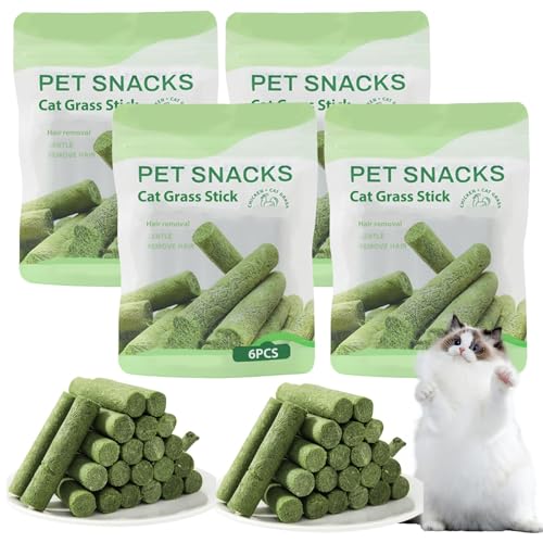 120g Katzengras Snack, 24 Stück Gefriergetrocknet Snacks für Katzen, Katzengras Sticks für Katzen für die Zahnpflege und Haarknäuel Entfernen, Katzenminze, Beißstab aus katzengras 120g Katzengras Snack, 24 Stück Gefriergetrocknet Snacks für Katzen, Katzengras Sticks für Katzen für die Zahnpflege und Haarknäuel Entfernen, Katzenminze, Beißstab aus katzengras von GOMETY