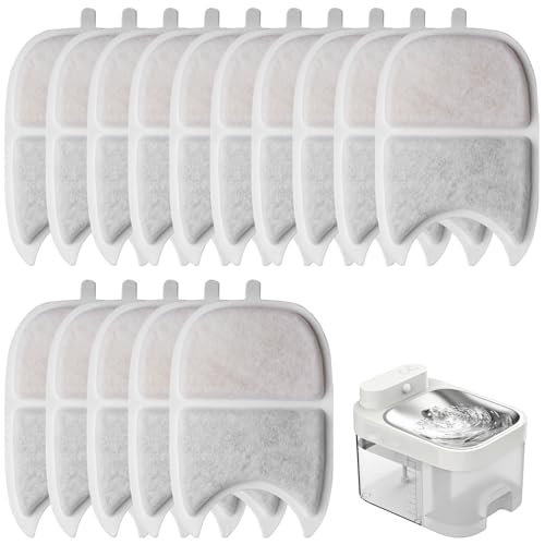 15 Set Katzenbrunnen Filter für 4L Trinkbrunnen, 15 Filter für Katzenbrunnen und 15 Schaumstofffilter mit 15 Aktivkohle Naturharzen, Filterkatzenbrunnen Filter für Eckigfilter Katzekatzenbrunnen von GOMETY