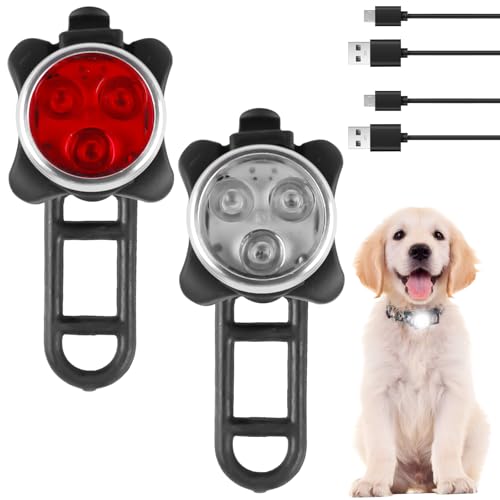 2 Stück Hundelichter USB-C Wiederaufladba Hundelicht mit 4 Blinkmodis, Hunde Licht für Hundegeschirr Silikon, wasserdichte LED Blinklicht Licht Leuchtanhänger Hund für Nachtspaziergänge, Laufen 2 Stück Hundelichter USB-C Wiederaufladba Hundelicht mit 4 Blinkmodis, Hunde Licht für Hundegeschirr Silikon, wasserdichte LED Blinklicht Licht Leuchtanhänger Hund für Nachtspaziergänge, Laufen von GOMETY