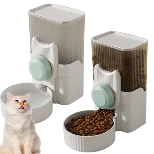 Automatischer Futterspender, 1L Hängende Wasserflasche, Automatischer Tierfutterspender, Schwerkraft Wasserspender und Futterautomat für Nass-/Trockenfutter für kleine, mittelgroße Haustiere von GOMETY