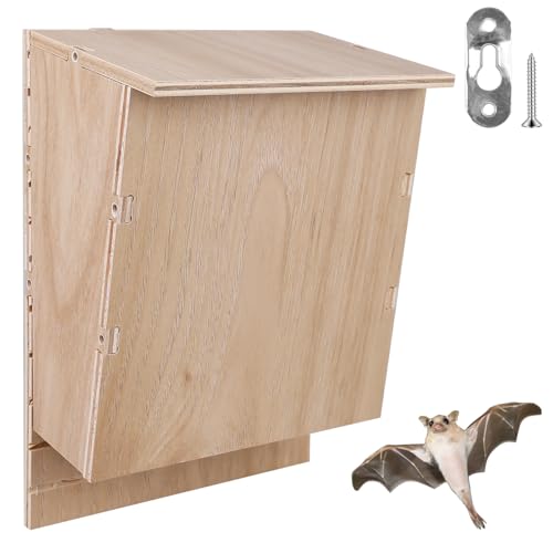 Fledermauskasten, 24x8x9 cm Großer Unterschlupf für Fledermäuse aus Unbehandeltem Holz, Aufhängen Nistkasten für Fledermäuse, Fledermaushaus für Gärten Bauernhöfe Obstplantagen(Natur) von GOMETY