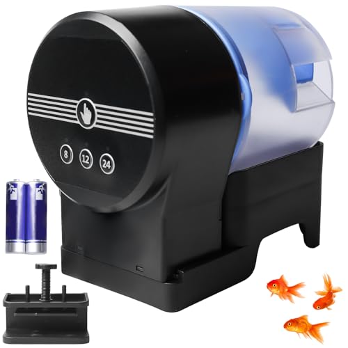Futterautomat Aquarium, Fischfutterautomat Automatischer mit 50g & 100g Essensbox Fische Fischfutterspender USB & Batteriebetrieben Fisch Futterautomaten für Aquarium Fischtank von GOMETY