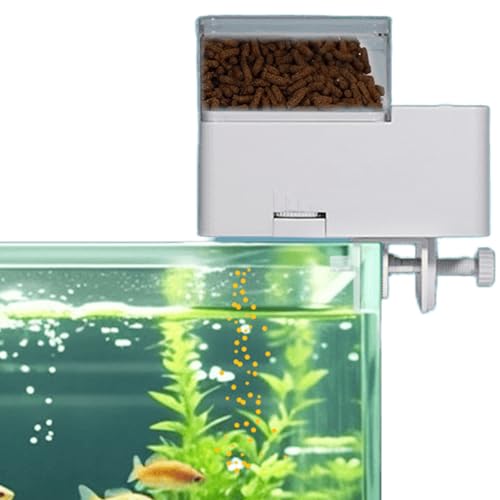 Futterautomat für Aquarium, 150ml Automatischer Futterspender Fische mit Vier Zeitmessmodi, Fische Fischfutterautomat mit Futterbehälter Fischfutter für Urlaub Goldfische schildkröten von GOMETY
